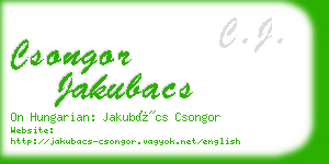 csongor jakubacs business card